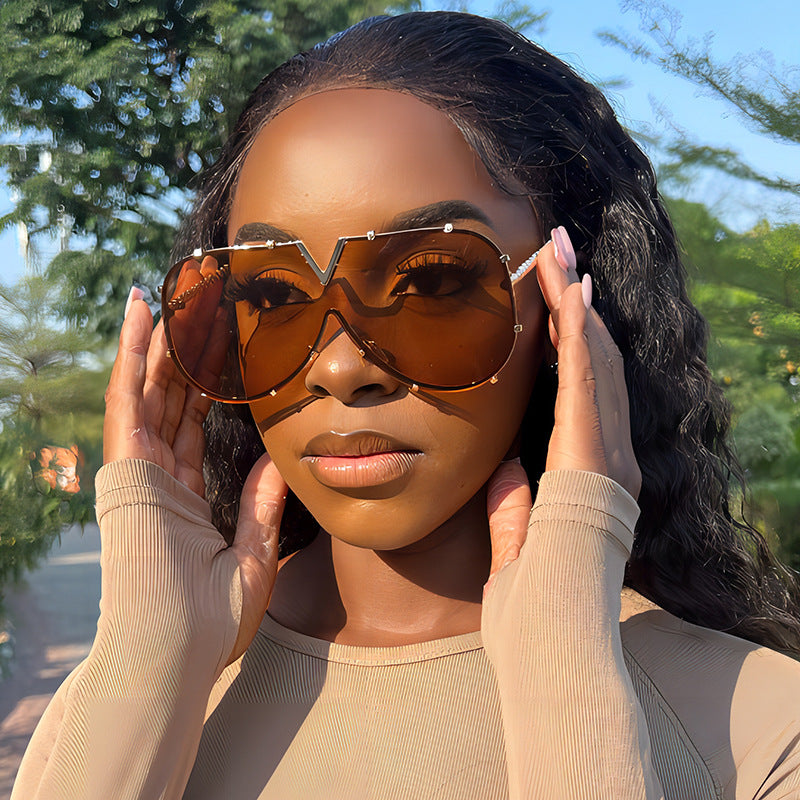 V-shaped sunglasses