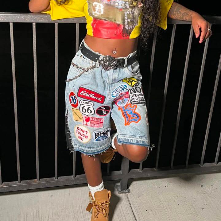 Trendy and stylish embroidered shorts