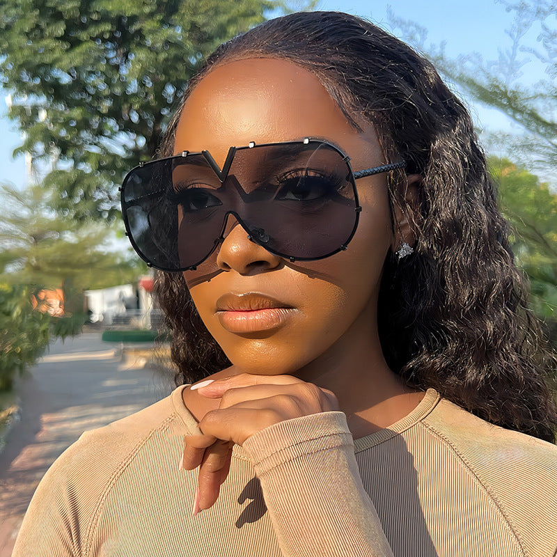 V-shaped sunglasses