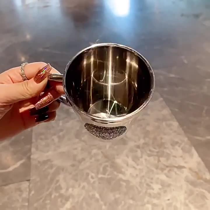 Diamond-studded heart-shaped cup