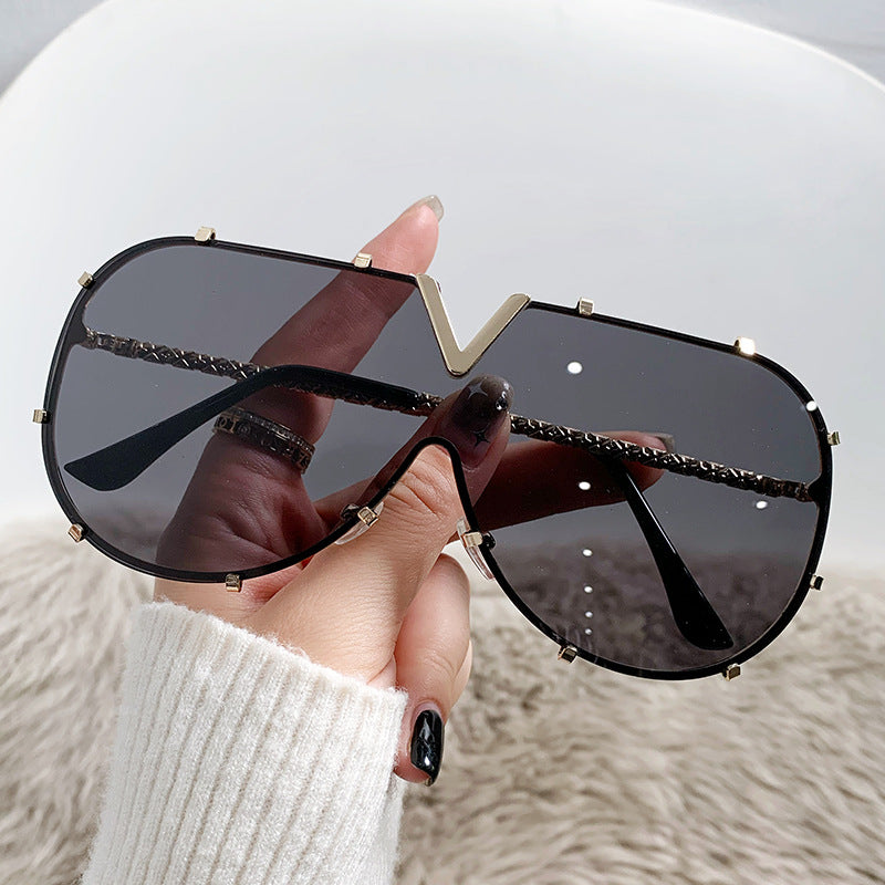V-shaped sunglasses
