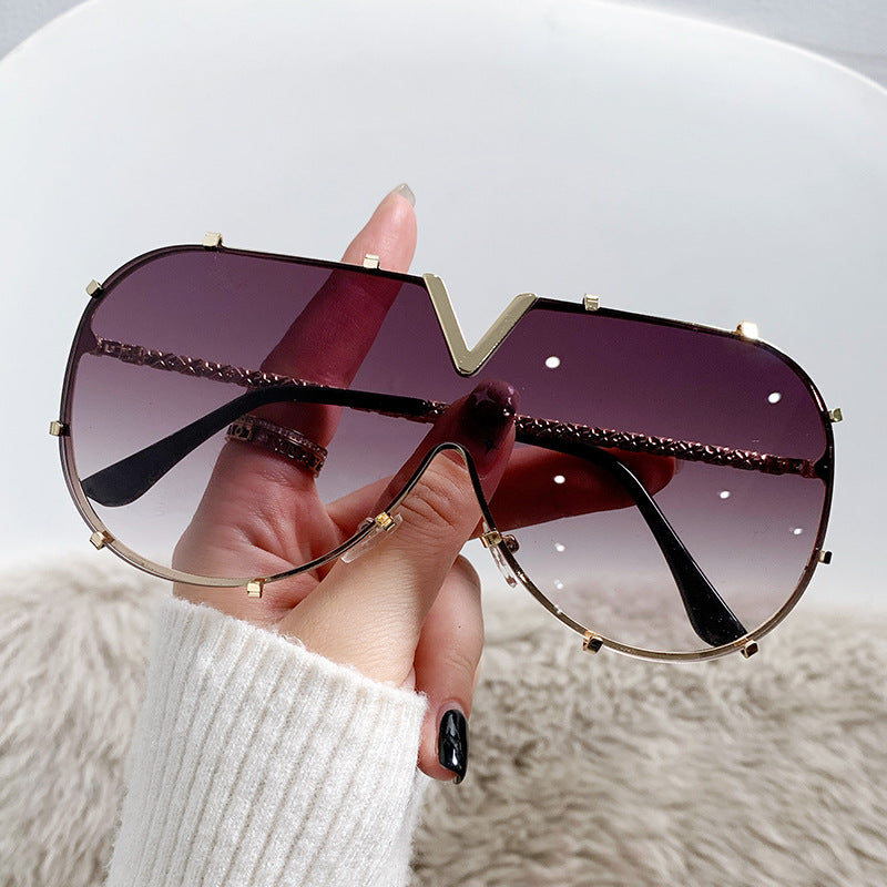 V-shaped sunglasses