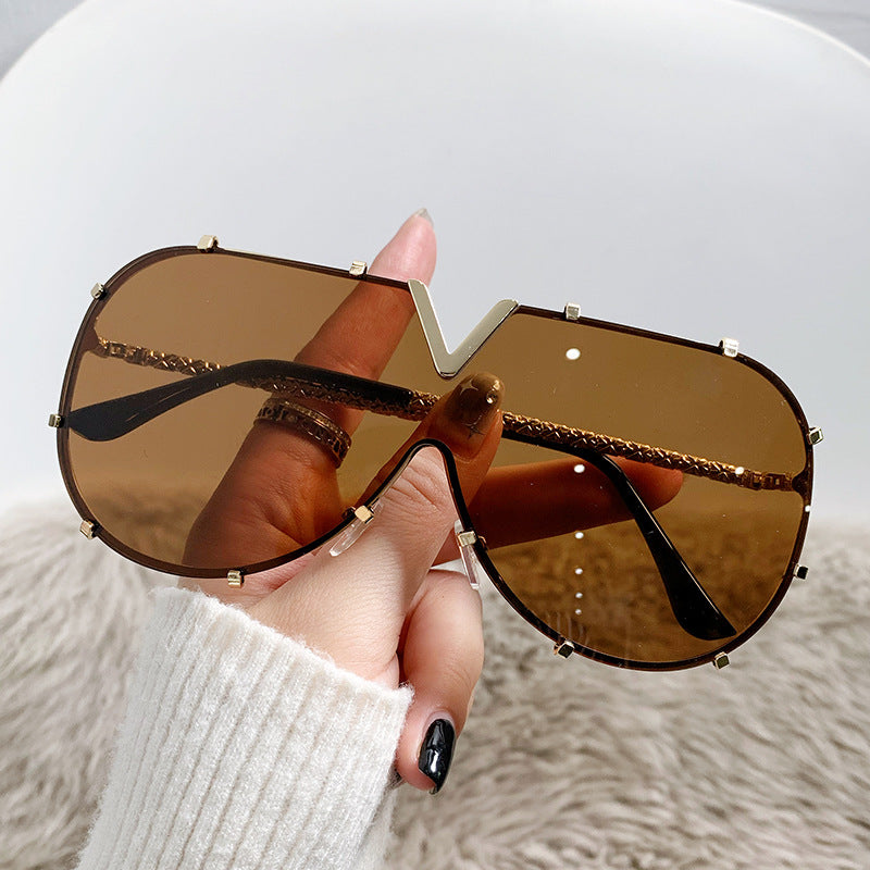 V-shaped sunglasses