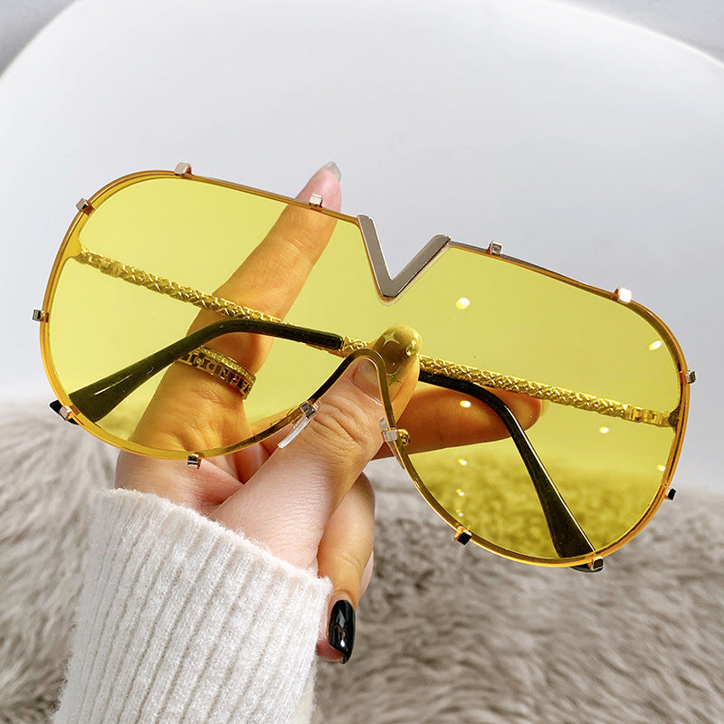 V-shaped sunglasses