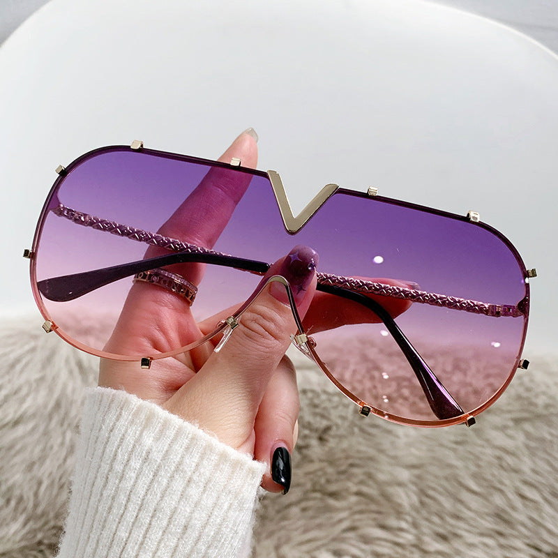 V-shaped sunglasses