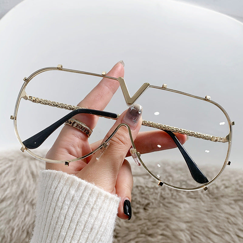 V-shaped sunglasses