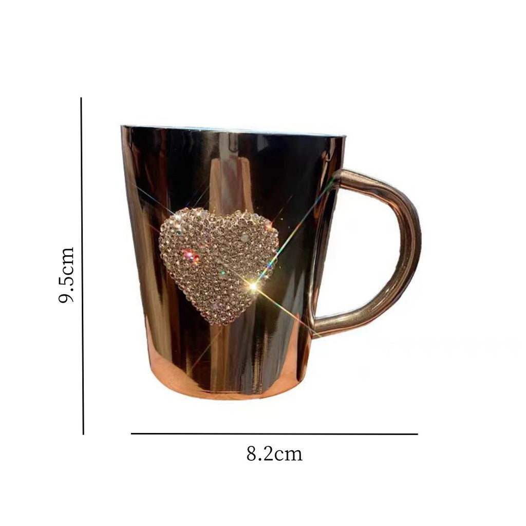 Diamond-studded heart-shaped cup